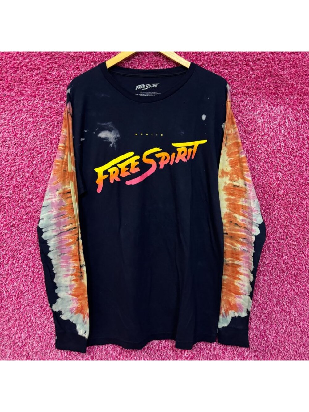 Khalid Free Spirit Long Sleeve Tie Dye Tshirt size Large